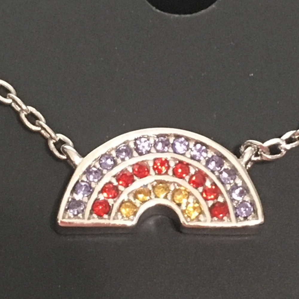 Coach Pave Crystal Rainbow Necklace 16" - Picture 3 of 3